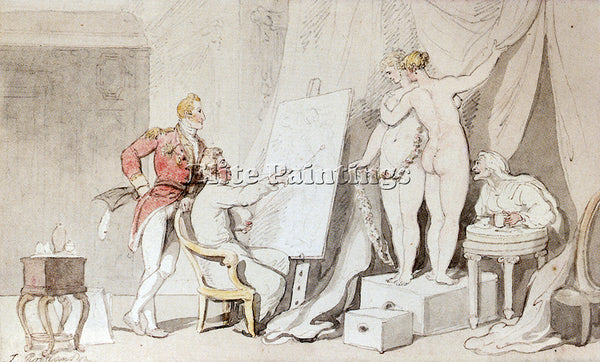 THOMAS ROWLANDSON A STUDY IN LIFE DRAWING ARTIST PAINTING REPRODUCTION HANDMADE