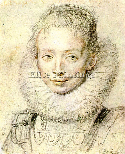 PETER PAUL RUBENS PORTRAIT OF A CHAMBERMAID CHALK ARTIST PAINTING REPRODUCTION