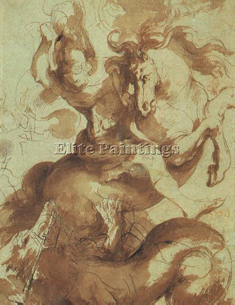 PETER PAUL RUBENS ST GEORGE SLAYING THE DRAGON PEN ARTIST PAINTING REPRODUCTION