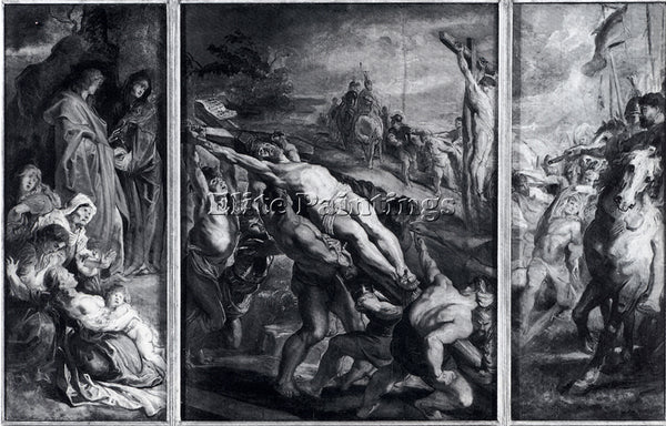 PETER PAUL RUBENS THE ELEVATION OF THE CROSS OIL SKETCH ARTIST PAINTING HANDMADE
