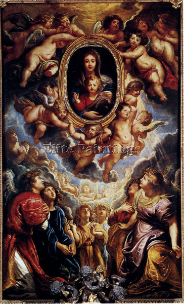 PETER PAUL RUBENS VIRGIN AND CHILD ADORED BY ANGELS ARTIST PAINTING REPRODUCTION