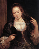 PETER RUBENS WOMAN WITH A MIRROR ARTIST PAINTING REPRODUCTION HANDMADE OIL REPRO