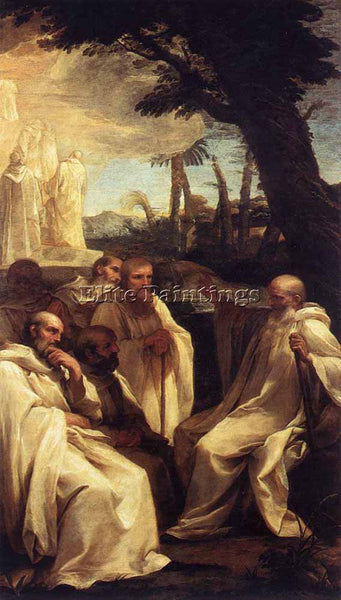 ANDREA SACCHI THE VISION OF ST ROMUALD ARTIST PAINTING REPRODUCTION HANDMADE OIL
