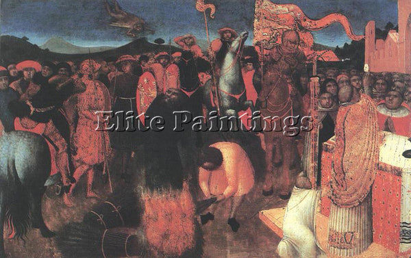SASSETTA  DEATH OF THE HERETIC ON THE BONFIRE ARTIST PAINTING REPRODUCTION OIL