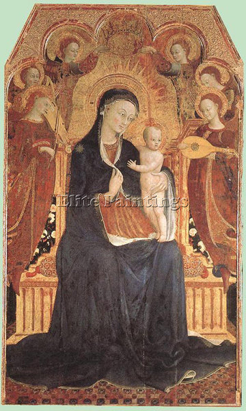SASSETTA  VIRGIN AND CHILD ADORED BY SIX ANGELS ARTIST PAINTING REPRODUCTION OIL