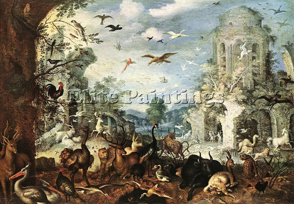 ROELANDT JACOBSZ SAVERY LANDSCAPES WITH WILD BEASTS ARTIST PAINTING REPRODUCTION