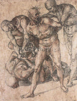 LUCA SIGNORELLI STUDY OF NUDES ARTIST PAINTING REPRODUCTION HANDMADE OIL CANVAS