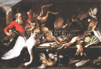 FRANS SNYDERS STILL LIFE WITH DEAD GAME FRUITS AND VEGETABLES IN MARKET PAINTING
