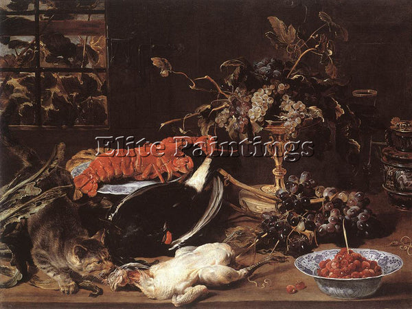 FRANS SNYDERS STILL LIFE WITH CRAB AND FRUIT ARTIST PAINTING HANDMADE OIL CANVAS