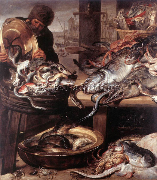 FRANS SNYDERS FISHMONGER ARTIST PAINTING REPRODUCTION HANDMADE CANVAS REPRO WALL