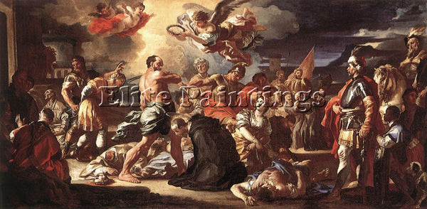 FRANCESCO SOLIMENA THE MARTYRDOM OF STS PLACIDUS AND FLAVIA ARTIST PAINTING OIL