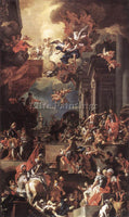 FRANCESCO SOLIMENA THE MASSACRE OF THE GIUSTINIANI AT CHIOS ARTIST PAINTING OIL