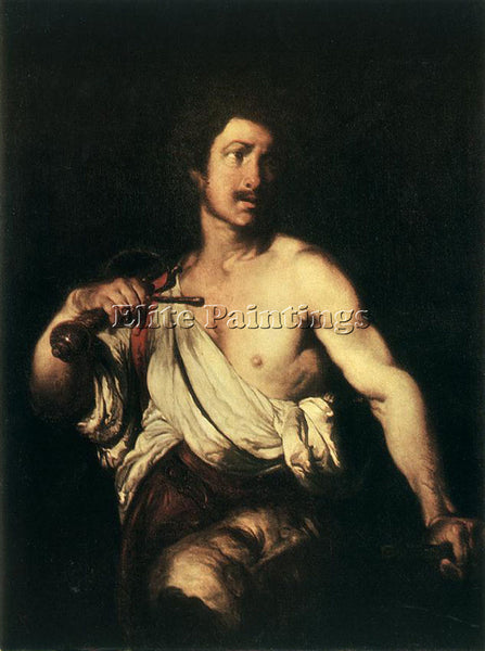 STROZZI BERNARDO DAVID WITH THE HEAD OF GOLIATH ARTIST PAINTING REPRODUCTION OIL