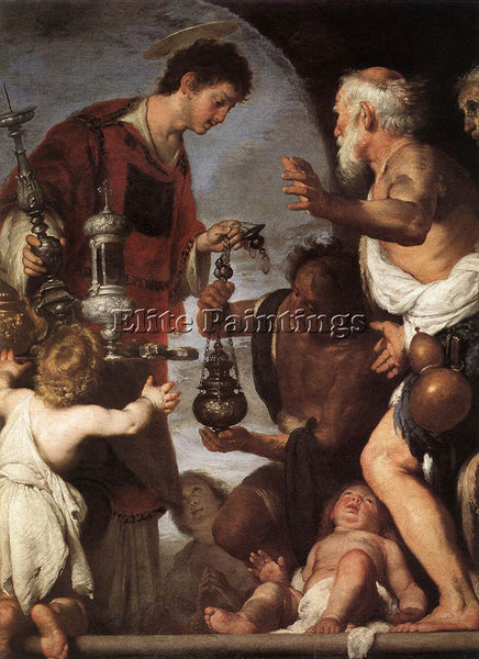 STROZZI BERNARDO THE CHARITY OF ST LAWRENCE 1639 40 ARTIST PAINTING REPRODUCTION