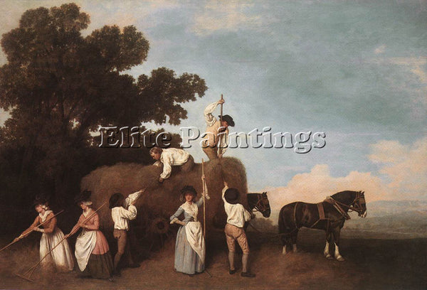 STUBBS GEORGE HAYMAKING ARTIST PAINTING REPRODUCTION HANDMADE CANVAS REPRO WALL