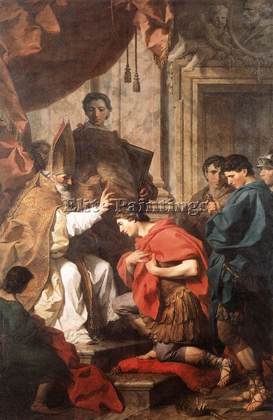 PIERRE SUBLEYRAS ST AMBROSE CONVERTING THEODOSIUS ARTIST PAINTING REPRODUCTION