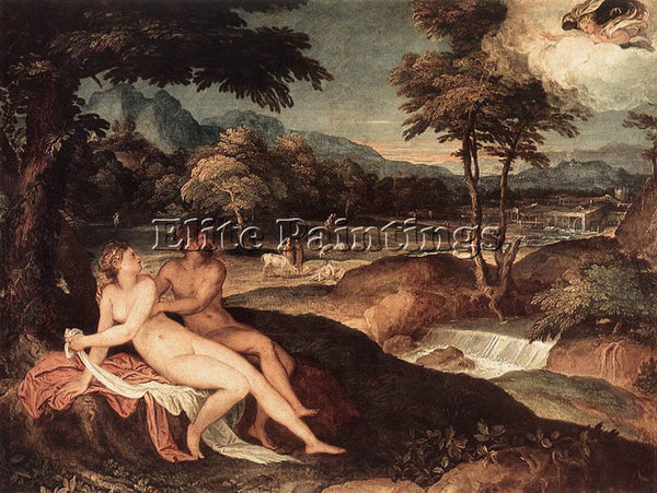 SUSTRIS LAMBERT LANDSCAPE WITH JUPITER AND IO ARTIST PAINTING REPRODUCTION OIL