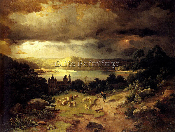 SAAL GEORG OTTO THE APPROACHING STORM ARTIST PAINTING REPRODUCTION HANDMADE OIL