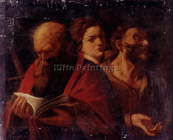 ANDREA SACCHI THREE AGED OF MAN ARTIST PAINTING REPRODUCTION HANDMADE OIL CANVAS