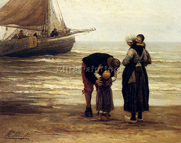 PHILIPPE LODOWYCK JACOB SADEE A FISHERMANS GOODBYE ARTIST PAINTING REPRODUCTION
