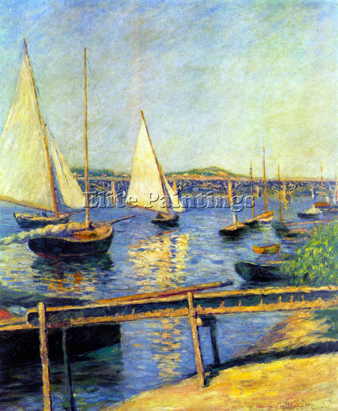 CAILLEBOTTE SAILBOAT AT ARGENTEUIL BY CAILLEBOTTE ARTIST PAINTING REPRODUCTION