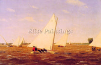 THOMAS EAKINS SAILBOATS RACING ON THE DELEWARE ARTIST PAINTING REPRODUCTION OIL