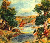 RENOIR SAILING BOATS IN CAGNES ARTIST PAINTING REPRODUCTION HANDMADE OIL CANVAS