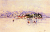 PAOLO SALA BOATING ON LAGO MAGGIORE ISOLA BELLA BEYOND ARTIST PAINTING HANDMADE