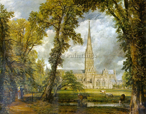 CONSTABLE SALISBURY CATHEDRAL ARTIST PAINTING REPRODUCTION HANDMADE CANVAS REPRO