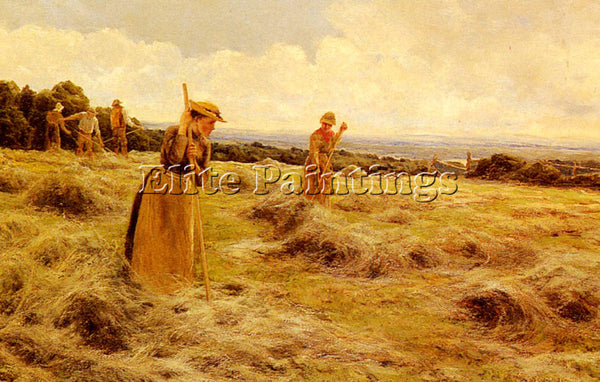 AMERICAN SALTMER FLORENCE A HAYMAKING ARTIST PAINTING REPRODUCTION HANDMADE OIL