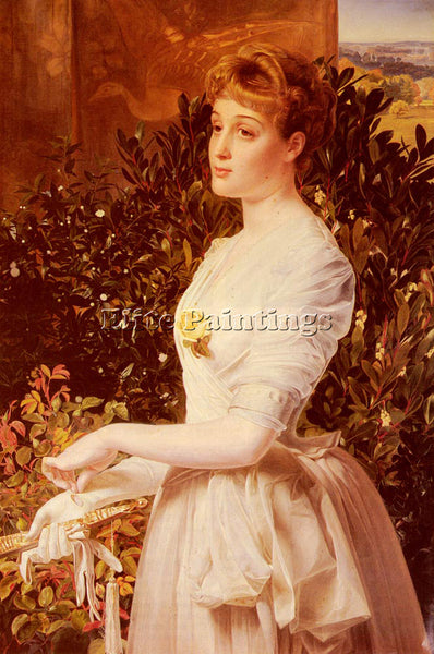 ANTHONY FREDERICK SANDYS PORTRAIT OF JULIA SMITH CALDWELL ARTIST PAINTING CANVAS