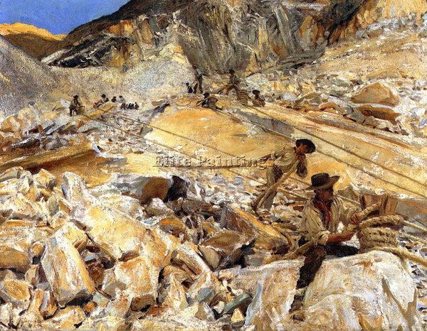 JOHN SINGER SARGENT BRINGING DOPWN MARBLE FROM THE QUARRIES IN CARRARA PAINTING