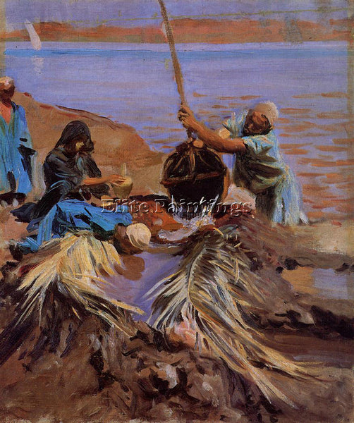 JOHN SINGER SARGENT EGYPTIANS RAISING WATER FROM THE NILE ARTIST PAINTING CANVAS