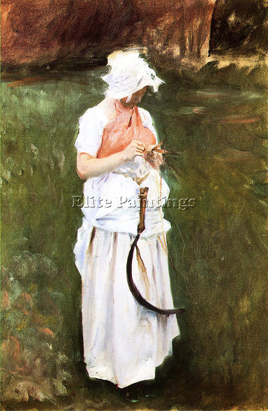 JOHN SINGER SARGENT GIRL WITH A SICKLE ARTIST PAINTING REPRODUCTION HANDMADE OIL