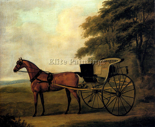 JOHN NOST SARTORIUS A HORSE AND CARRIAGE IN A LANDSCAPE ARTIST PAINTING HANDMADE