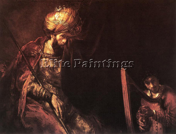 REMBRANDT SAUL AND DAVID ARTIST PAINTING REPRODUCTION HANDMADE CANVAS REPRO WALL
