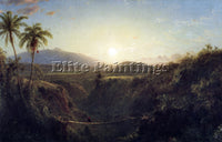 HUDSON RIVER SCENE IN THE ANDES BY FREDERICK EDWIN CHURCH ARTIST PAINTING CANVAS