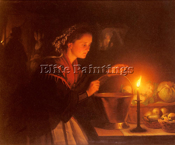 PETRUS VAN SCHENDEL A MARKET SCENE BY CANDLELIGHT ARTIST PAINTING REPRODUCTION
