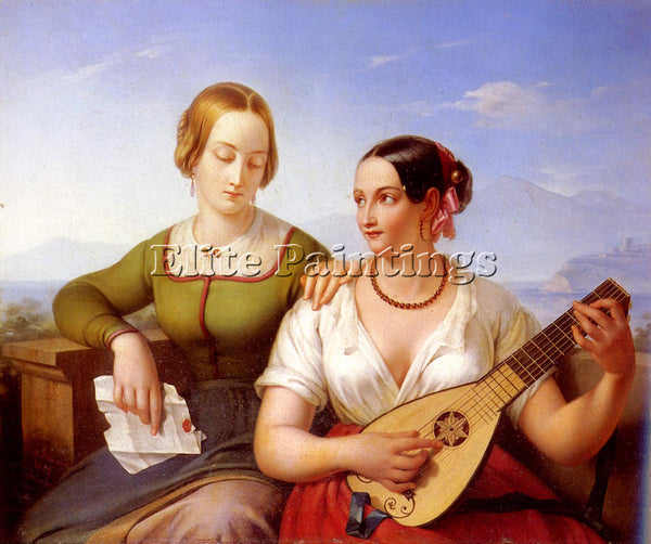 FRENCH SCHIMON FERDINAND THE LUTE PLAYER ARTIST PAINTING REPRODUCTION HANDMADE