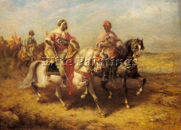 ADOLF SCHREYER ARAB CHIEFTAIN AND HIS ENTOURAGE 1 ARTIST PAINTING REPRODUCTION