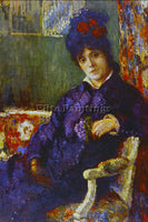 CASSATT SEATED WOMAN ARTIST PAINTING REPRODUCTION HANDMADE OIL CANVAS REPRO WALL