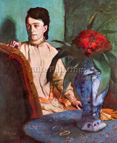 DEGAS SEATED WOMAN ARTIST PAINTING REPRODUCTION HANDMADE CANVAS REPRO WALL DECO