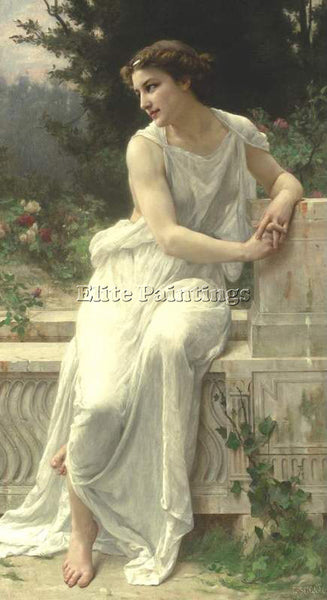 GUILLAUME SEIGNAC YOUNG WOMAN OF POMPEII ON A TERRACE ARTIST PAINTING HANDMADE