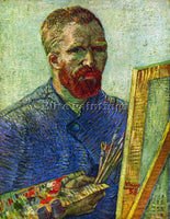 VAN GOGH SELF PORTRAIT IN FRONT EASEL ARTIST PAINTING REPRODUCTION HANDMADE OIL