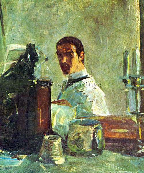 TOULOUSE-LAUTREC SELF PORTRAI LOOKING IN A MIRROR ARTIST PAINTING REPRODUCTION