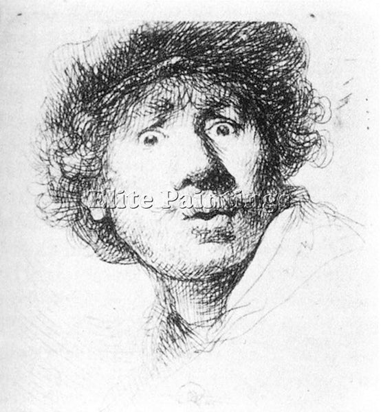 REMBRANDT SELF PORTRAIT STARING ARTIST PAINTING REPRODUCTION HANDMADE OIL CANVAS
