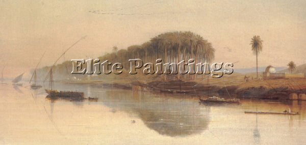 EDWARD LEAR SHEIKH ABADEH ON THE NILE ARTIST PAINTING REPRODUCTION HANDMADE OIL