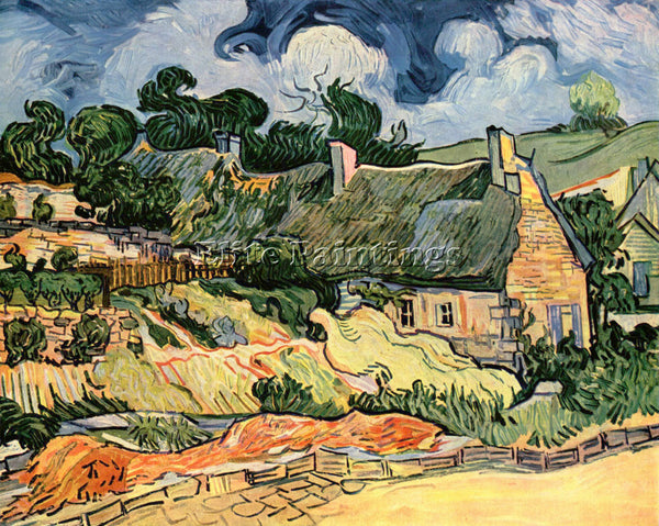 VAN GOGH SHELTERS IN CORDEVILLE ARTIST PAINTING REPRODUCTION HANDMADE OIL CANVAS