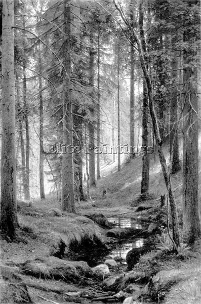 IVAN SHISHKIN STREAM BY A FOREST SLOPE ARTIST PAINTING REPRODUCTION HANDMADE OIL