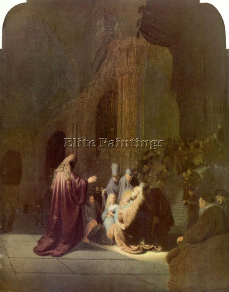 REMBRANDT SIMEON IN THE TEMPLE ARTIST PAINTING REPRODUCTION HANDMADE OIL CANVAS
